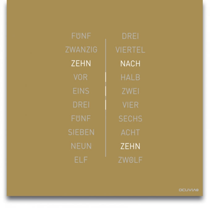 OCUVIA® · Wortuhr Ella · Gold matt · Wortuhren-Manufaktur Berlin