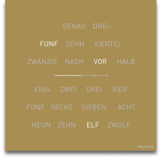 OCUVIA® · Wortuhr Lisa · Gold matt · Wortuhren-Manufaktur Berlin